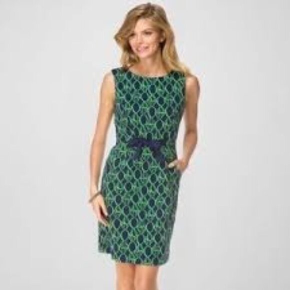 Lilly Pulitzer Green & Blue Evie Dress Size Small - Picture 1 of 6